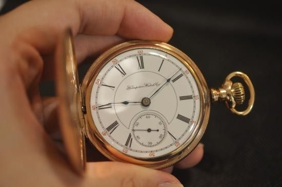 【高級懐中時計ハンプデン】Hnampden 懐中時計 1886年 18S 11J 2354]【米国OH済】Hampden ハンプデン 鉄道懐中時計 2トーン