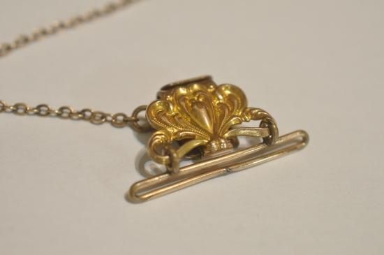 CH522] チェーン 鎖 挟み細工物 短め 14cm - アンティーク懐中