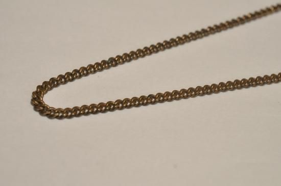 CH553] アンティークチェーン 鎖 金色 細身輪 36cm - アンティーク懐中