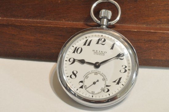 [2533] SEIKO セイコー 精工舎 PRECISION 機械式 懐中時計 50mm 1960年 - アンティーク懐中時計の販売買取専門