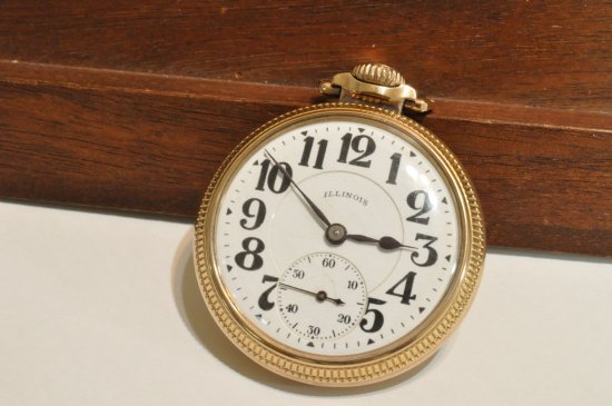 【動作良好!】 イリノイ 60時間稼働型 1921s 10k GF 懐中時計