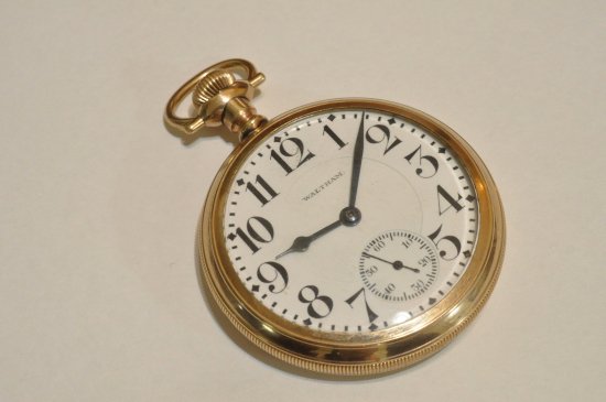 2696]【米国OH済】Waltham 鉄道懐中時計 Vanguard 23石 1908年 機械式 
