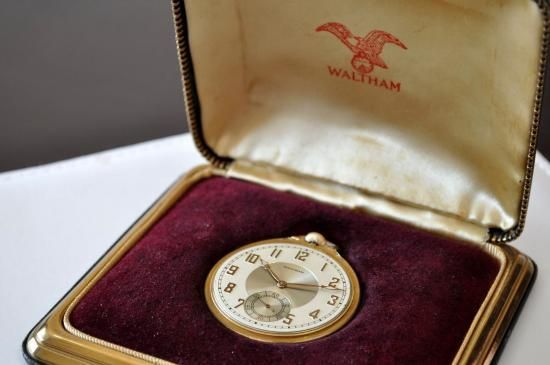 上品なファッション ◇アンティーク WALTHAM 375刻印 9金 ウォルサム 手巻き