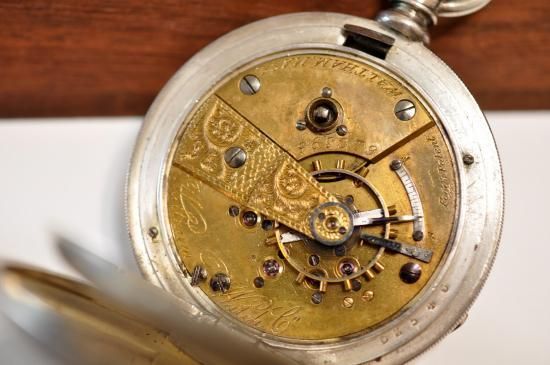 【OH済※説明欄参照】1919年製 ウォルサム ロイヤル 懐中時計 17石　稼働 ウォルサムのスケルトン懐中時計と腕時計兼用バンド 【1900年頃】
