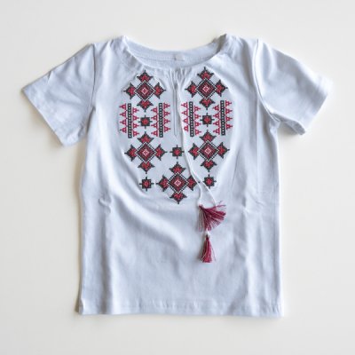 ウクライナ刺繍Tシャツ / 子ども用 / 104cm