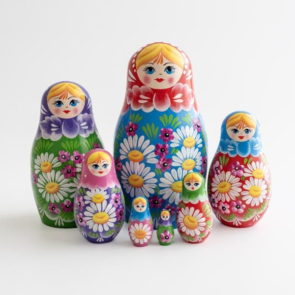 ロシア雑貨　イリーナ・ゾリナ　マトリョーシカ　水色の民族衣装 mat16-2.jpg