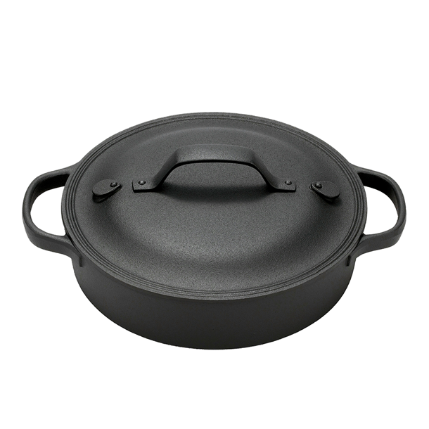 クックトップ丸浅形24cm（IH対応）- 鉄鍋 | 鉄器の及源鋳造株式会社 