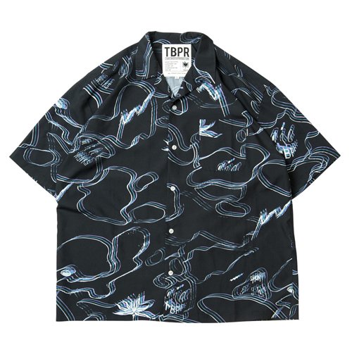 WENOD RECORDS : TIGHTBOOTH x OILWORKS - PARADISE ALOHA BLACK SHIRT