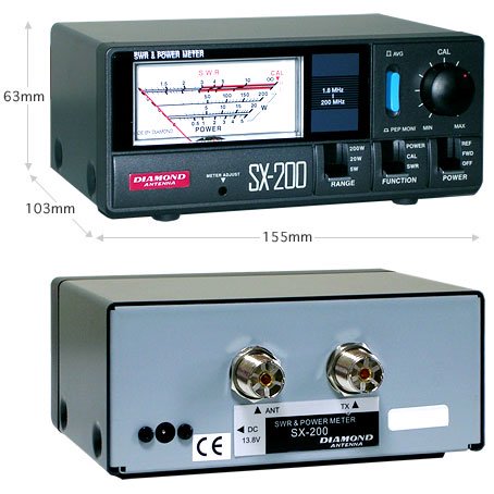 SX200 通過形SWR・パワー計 【1.8～200MHz】 ダイヤモンドアンテナ (第一電波工業)
