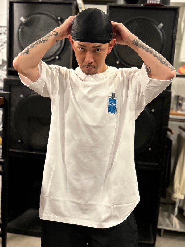 hi life T-shirt (WHT×BLUE) - 一二三屋Online Shop