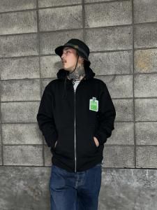 hi life ZIPUP HOODIE BLK/GRN