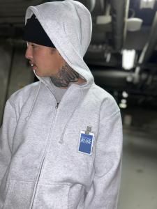 hi life ZIPUP HOODIE GRY/BLUE