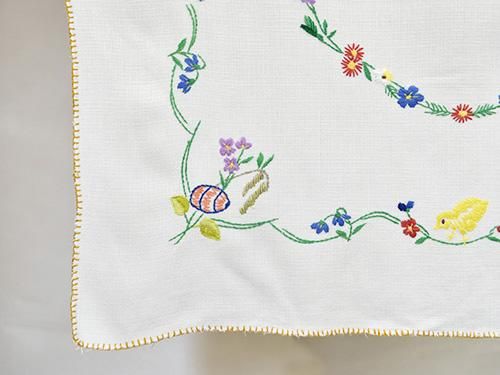 Vintage 東欧 手刺繍クロス 大小 2枚セット