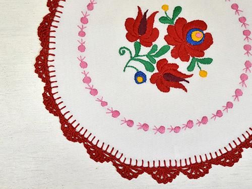 緑園｜東欧生地 ハンガリー カロチャ刺繍ドイリー