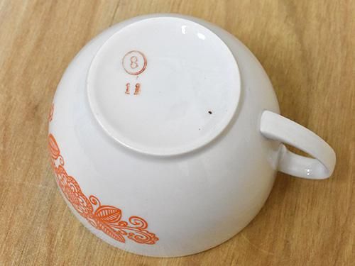 緑園|東欧食器 旧ソ連 ロシア 橙花柄カップ 緑園|東欧食器 旧ソ連 ロシア 橙花柄カップ