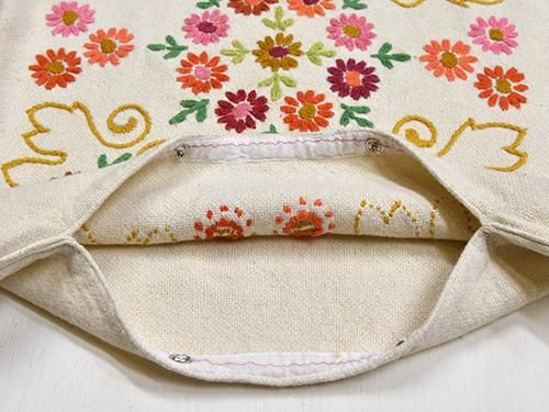 東欧 ハンガリー　刺繍　クッションカバー　民族柄 東欧 ハンガリー 刺繍 クッションカバー 民族柄 緑園｜東欧雑貨