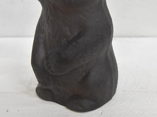 【希少】ボヘミアガラス　ウランガラス　くま　置物 チェコ ボヘミアガラスの置物 ウランガラスのくま サンド