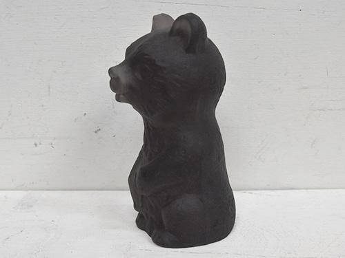 緑園｜東欧雑貨 チェコ ボヘミアガラスのクマ置物（暗紫/大）