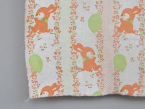 緑園｜東欧ヴィンテージファブリック ドイツ ウサギ柄