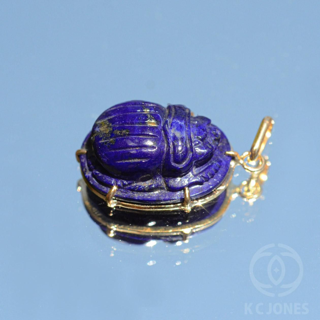 ラピス　スカラベ ラピスラズリ スカラベ ペンダント 18K | KC Jones Crystal Shop