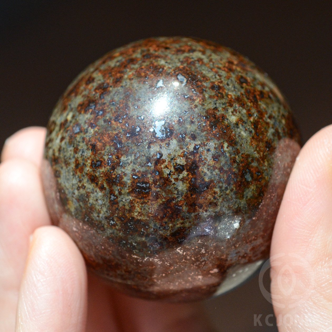コンドライト隕石　ブレスレット  13.5mm玉　内径17.5cm  k515