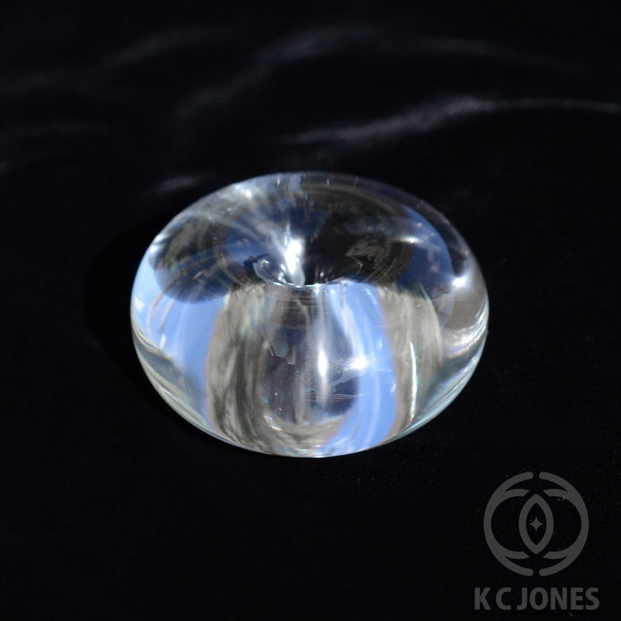 ラスト一点 廃盤 小さいサイズ クリアグレー ラウンドストーン シンプルリング Japan Mystic Topaz Ring Size 5.5 Stamped FRP with Symbol