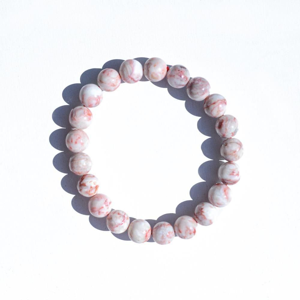 ロシア産辰砂ブレスレット | 龍の血の石 - フラワーオブライフ