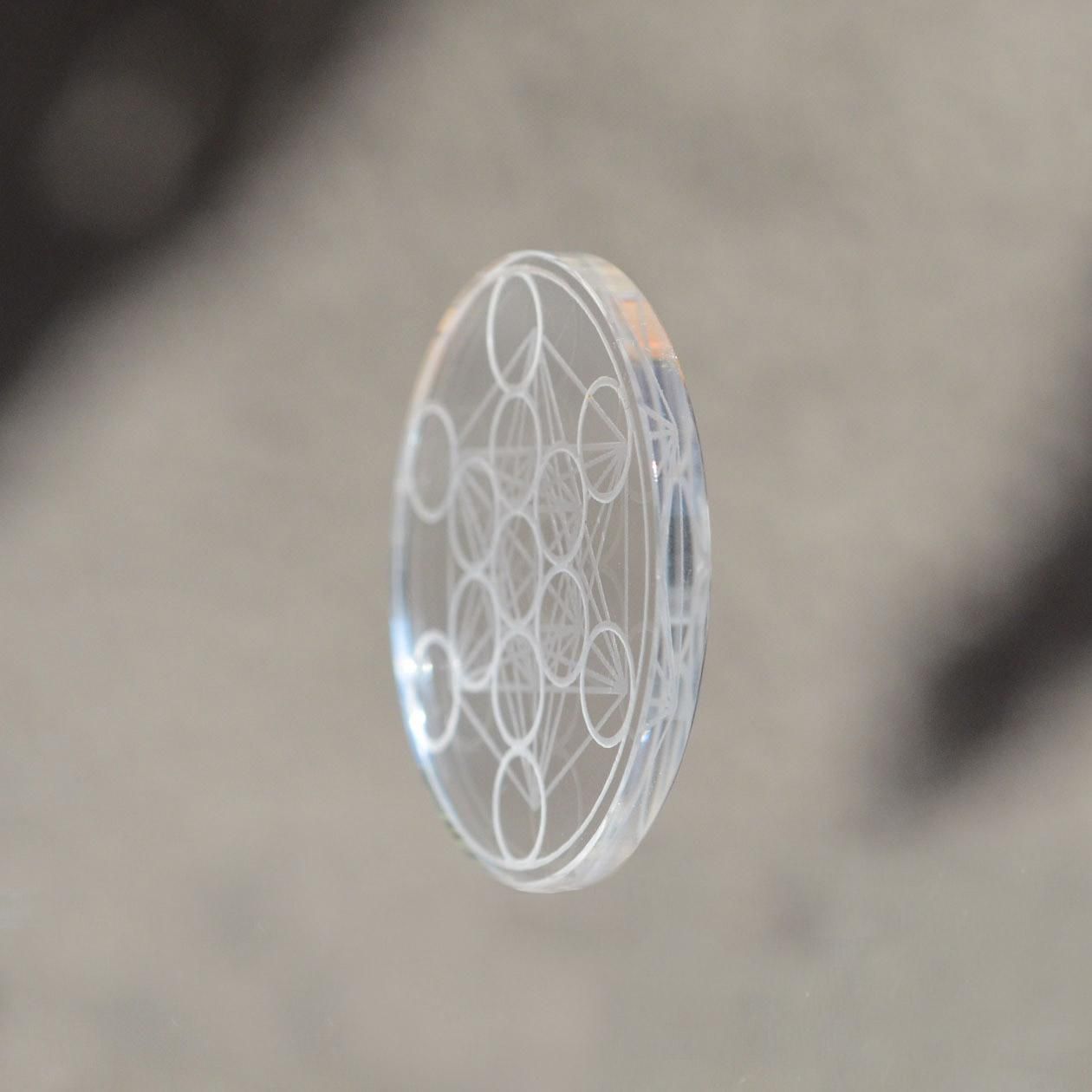 高品質♡水晶キューブ♡♡No.1672 メタトロンキューブ 水晶ディスク