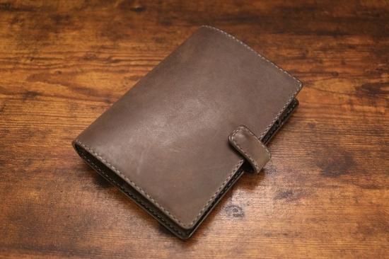 バイブルサイズ システム手帳 オイルプルアップレザー - gonzi
