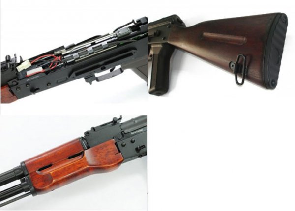 APS airsoft製 AK74リアルウッドストック ブローバックシステム内蔵