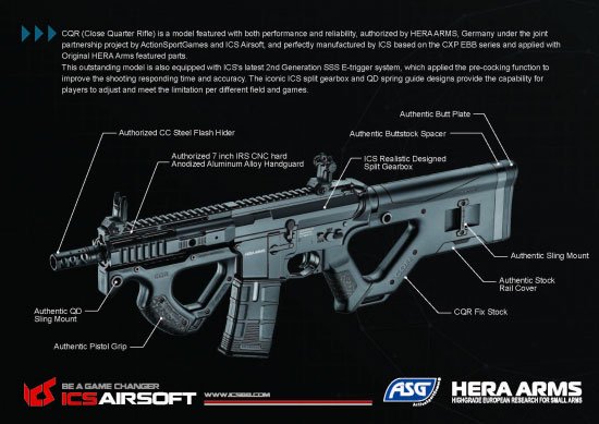 ICS HERA ARMS CQR SSS 電子トリガー搭載モデル BK ICS-390 電動ガン 対象年齢18歳以上 - トイホビーショップ ミミー  サバイバルゲーム用品・エアガンパーツ・電動ガン・ガスガン・エアガンの通販WEBショップ