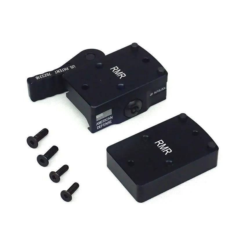 American Defense mfg マウント ドットサイト セットサバゲー RMRドットサイト対応 QDマウント BK ハイマウント用 ライザー付