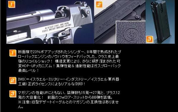 東京マルイ ガスガン ハードキック デザートイーグル.50AE クローム