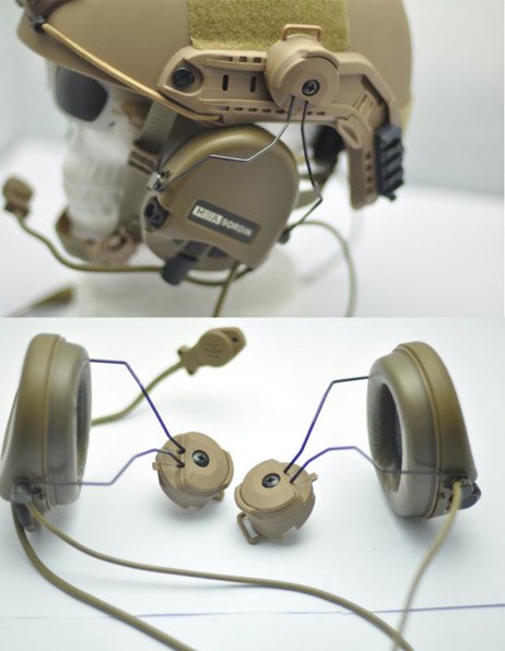 FMA Peltorタイプ MSAヘッドセット用ARCヘルメットレイルアダプター