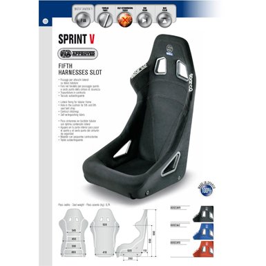 バケットシート SPRINT V(5) ブラック【FIA公認】 - スパルコ（ＳＰＡＲＣＯ）シート・レーシングスーツ・ヘルメット専門店