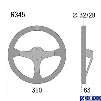 R345 レザー ステアリング(Steering) - スパルコ(SPARCO) シート・レーシングスーツ・ヘルメット専門店