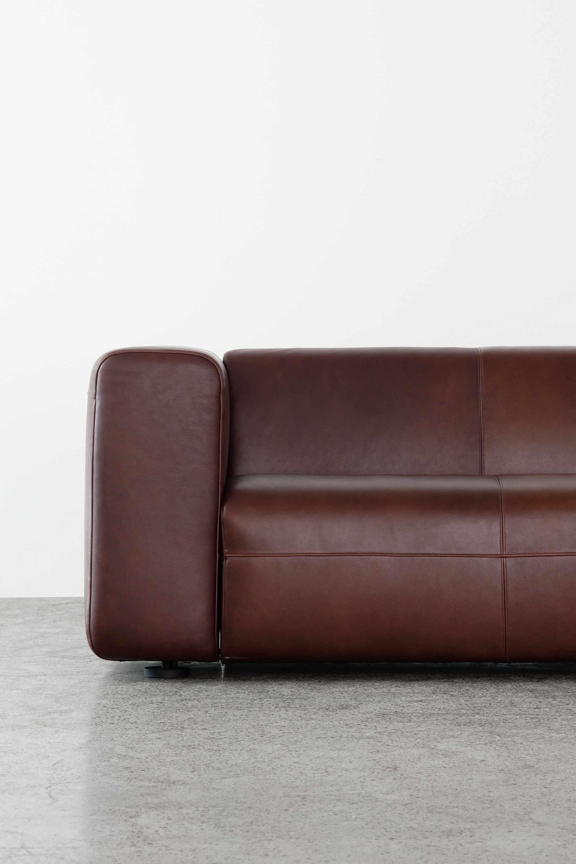 Box Sofa Dark Brown Leather - HIKE