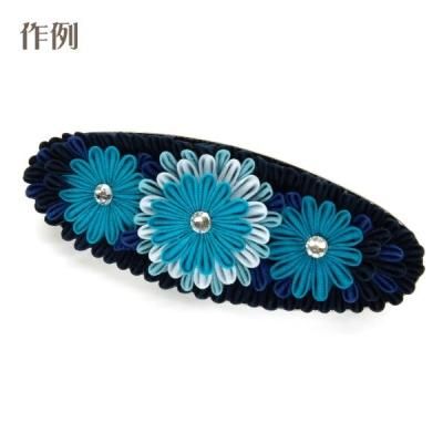 在庫限り 楕円皿付きバレッタ ゴールド色 9cm × 3.5cm - 美和田
