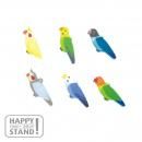 アクリルチャーム 29 インコ6色ミックス(オカメ2セキセイ2 ボタン2)6 美和田屋&ハッピースタンド | アクリルパーツ HAPPYSTAND