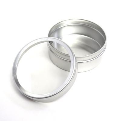 まとめ買い！ティンケース(透明ふた付アルミ丸缶） 52×25mm 大 5個