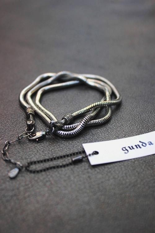 【L'Arc～en～Ciel hyde様着用】gunda [ガンダ] STEALTH BRACELET /  NECKLACE＜3連ステルスブレスレット（ネックレス）＞ #シルバー