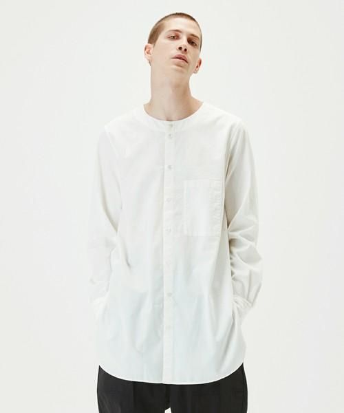 Wizzard [ウィザード] NO COLLAR LONG SHIRTS＜シルクコットン ノー