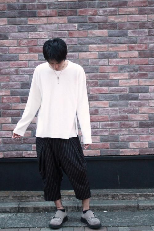 【美品】 glamb ストライプ マルコクロップドパンツ サルエル スラックス Sarrouel Cropped Slacks / サルエルクロップドスラックス