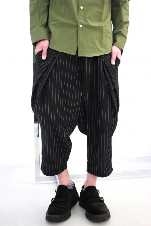 【美品】 glamb ストライプ マルコクロップドパンツ サルエル スラックス Sarrouel Cropped Slacks / サルエルクロップドスラックス
