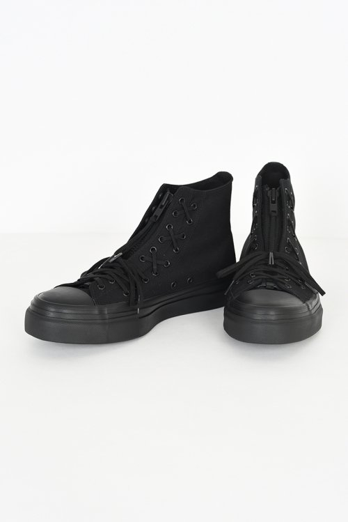 LAD MUSICIAN [ラッドミュージシャン] CANVAS FRONT ZIP HIGH CUT SNEAKER ＜キャンバスフロントジップハイカットスニーカー＞  ブラック