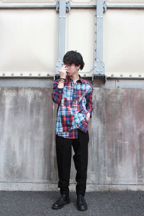 ANREALAGE [アンリアレイジ] CRAZY CHECK PANEL PATCHWORK SHIRT