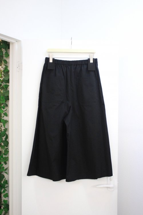 LAD MUSICIAN [ラッドミュージシャン] HIGH COUNT TWILL 3TUCK CROPPED WIDE PANTS  ＜ハイカウントツイル 3タッククロップドワイドパンツ＞ ブラック