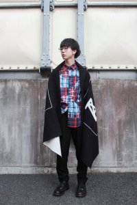 ANREALAGE [アンリアレイジ] ZOOM NAME LABEL STOLE 2019AW ＜ズームネームラベルストール 2019秋冬＞ ブラック