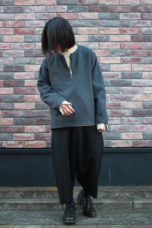 VICTIM [ヴィクティム] HALF ZIP CHECK SHIRTS ＜ハーフジップ
