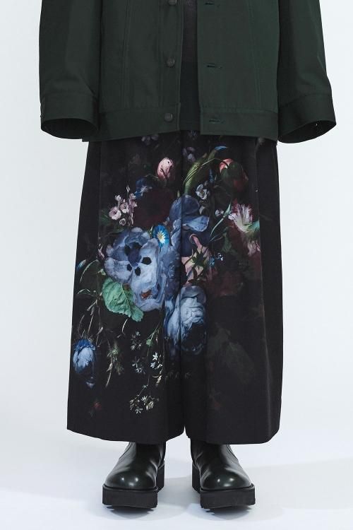 LAD MUSICIAN [ラッドミュージシャン] WOOL GABARDINE INKJET FLOWER OIL PAINTING WIDE  PANTS ＜ウールギャバ フラワーワイドパンツ(花柄)＞ 2219-573 ベーシックカラー